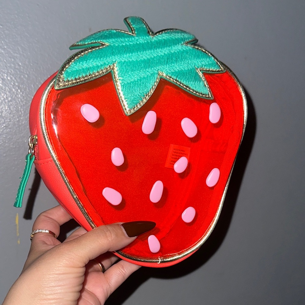 Strawberry Shaped Red and Green Pouch